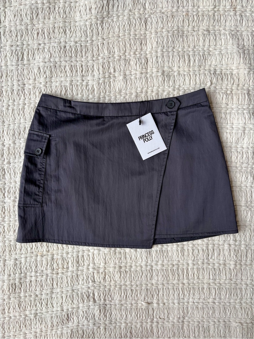 NWT Princess Polly Gray Cargo Mini Skirt Size 4 Y2K Utility